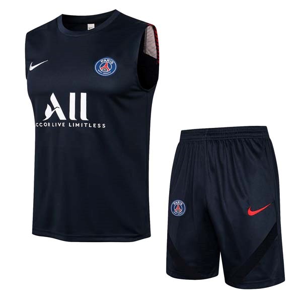 Trikot Paris Saint Germain ärmellos Komplett Set 2022 Schwarz